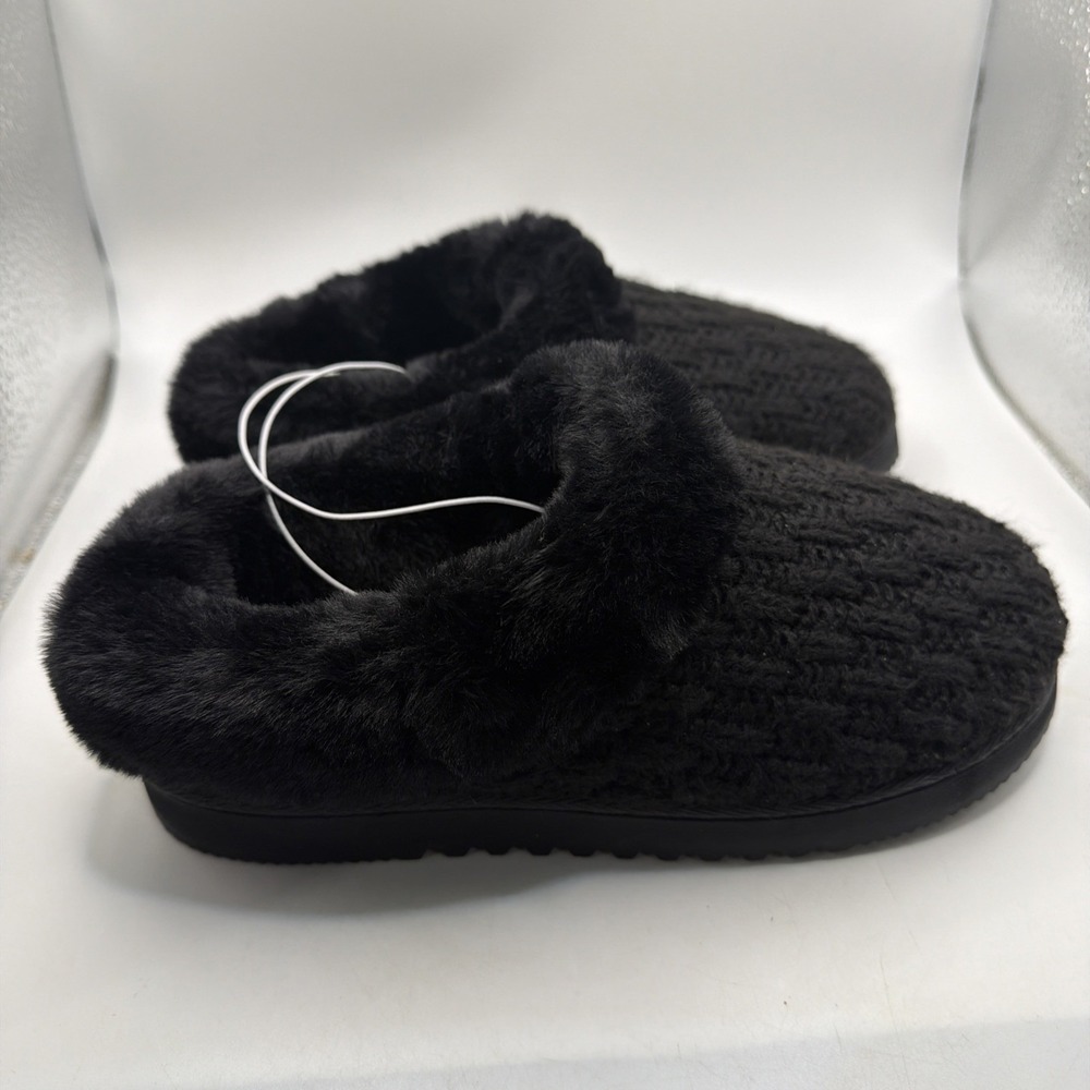 Dearfoams Women's Indoor Outdoor Slipper Black US 7-8 EU 38-39 UK 5-6